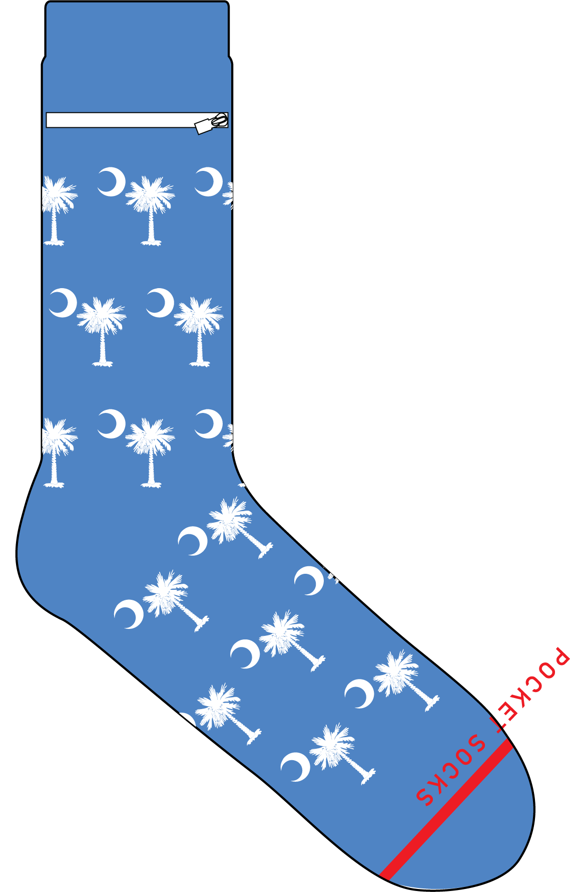 Pocket Socks® Palmetto Moon on Blue