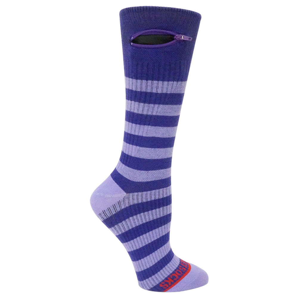 
                  
                    Compression Pocket Socks®, Crew, Purple Stripe, Small/Medium
                  
                