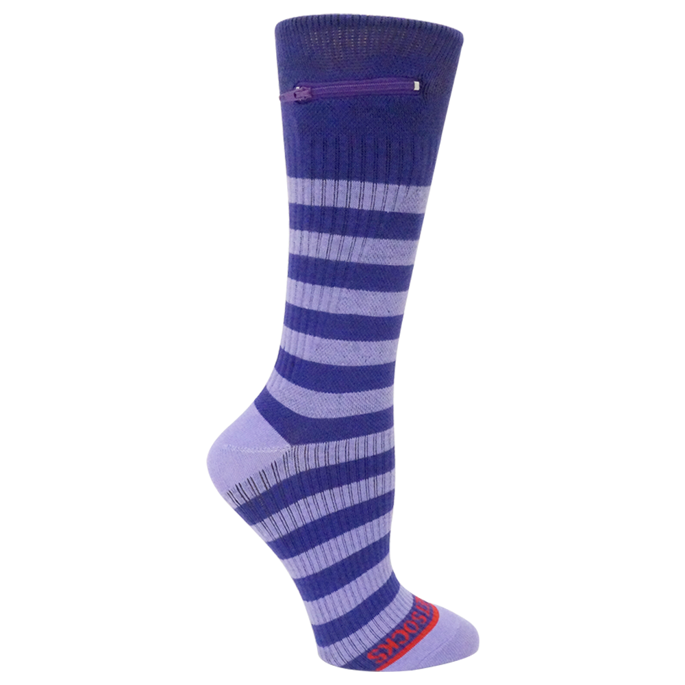 
                  
                    Compression Pocket Socks®, Crew, Purple Stripe, Small/Medium
                  
                