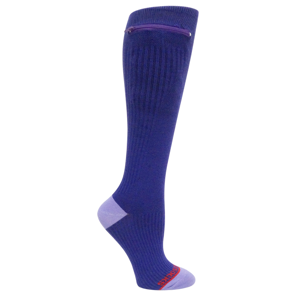 
                  
                    Compression Pocket Socks®, Over the Calf, Purple with Lavender, Small/Medium
                  
                