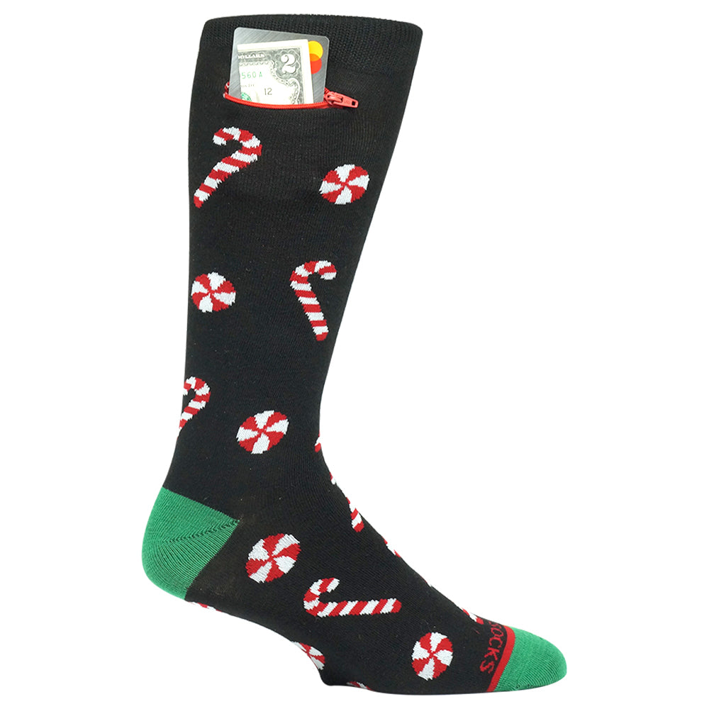 Pocket Socks®, Candy Cane (One Size Fits Most)