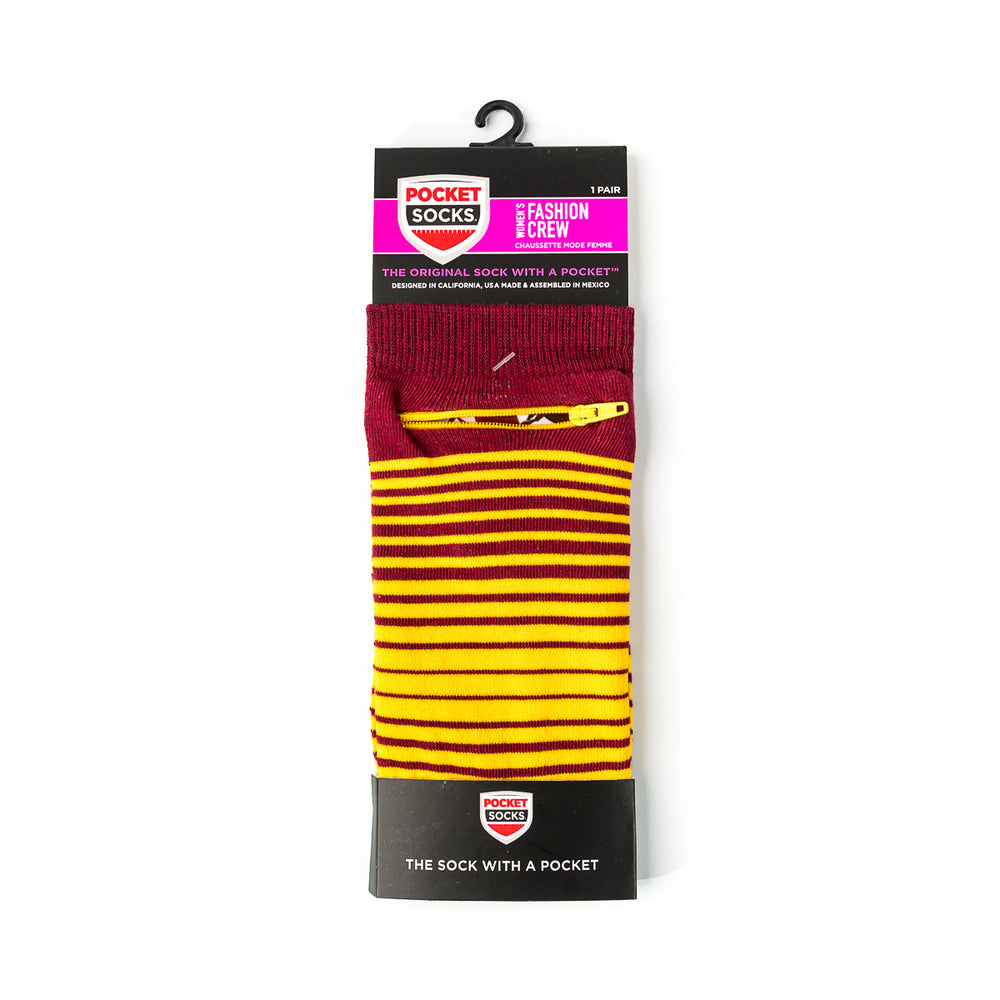 Cardinal - Yellow/Gold, Fashion Crew Pocket Socks® –