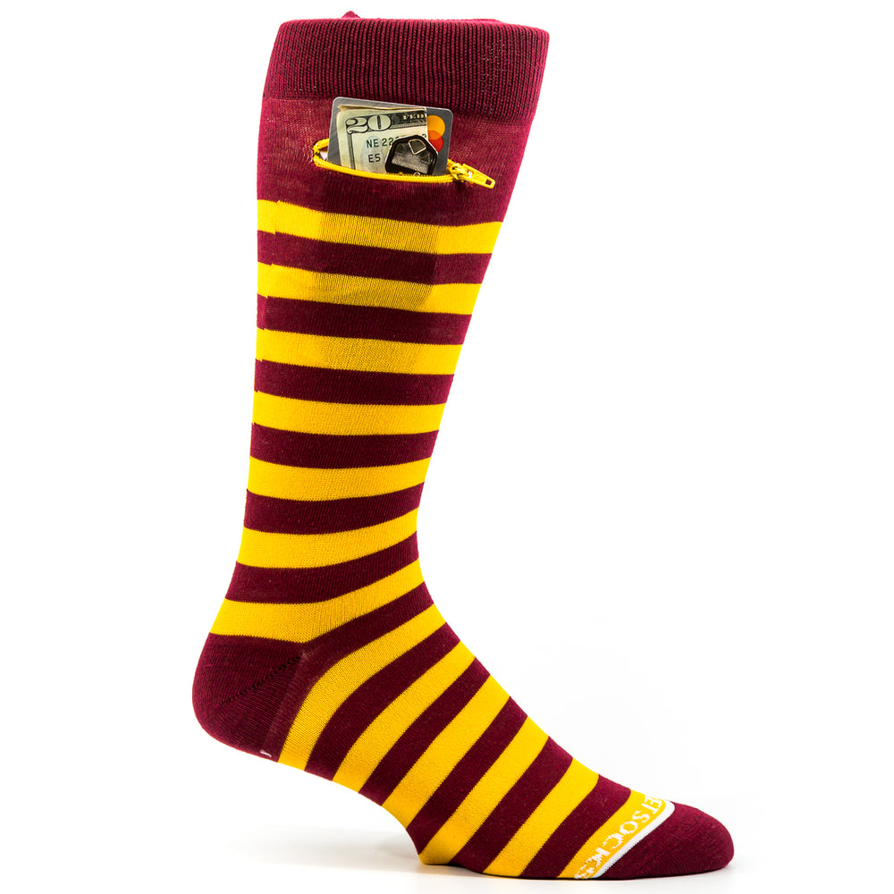 Cardinal - Yellow/Gold, Fashion Crew Pocket Socks® –